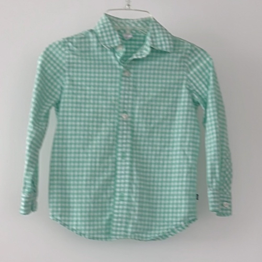 GAP Green Button Down Shirt Classic Gingham
